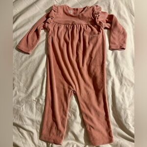 NWT Ralph Lauren Pink Velour Baby Romper
